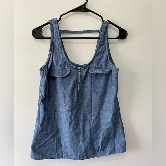 Light denim jean looking tank top - Picture 2 of 5